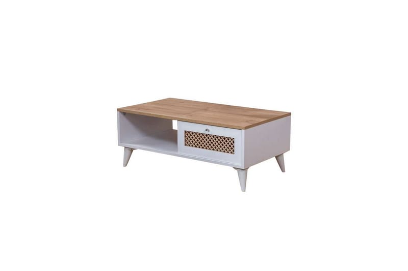 Velin Sofabord 55 cm - Mellemfarvet træ/Hvid - Møbler - Borde - Sofabord