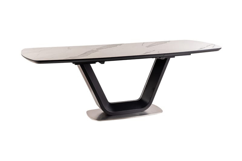 Ventera Udvideligt Spisebord 160 cm - Keramik/Sort/Hvid - Spisebord og køkkenbord