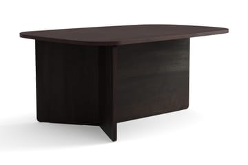 Vento Ovalt Sofabord 90x60 cm med Træ- og Røget Eg-udseende - Mørkebrun - Møbler - Borde - Sofabord