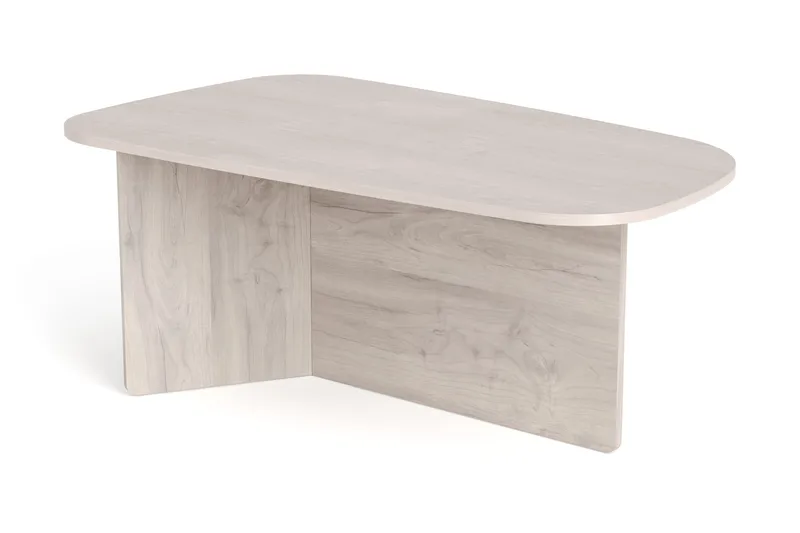 Vento sofabord 120x70 cm ovalt i træ, Hvidlaseret eg