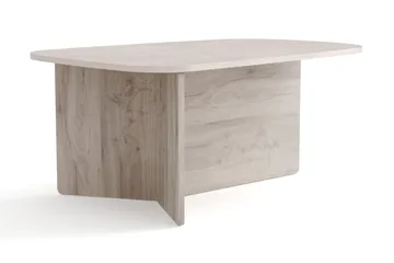Vento sofabord 90x60 cm ovalt i træ - Hvidlaseret eg - Møbler - Borde - Sofabord