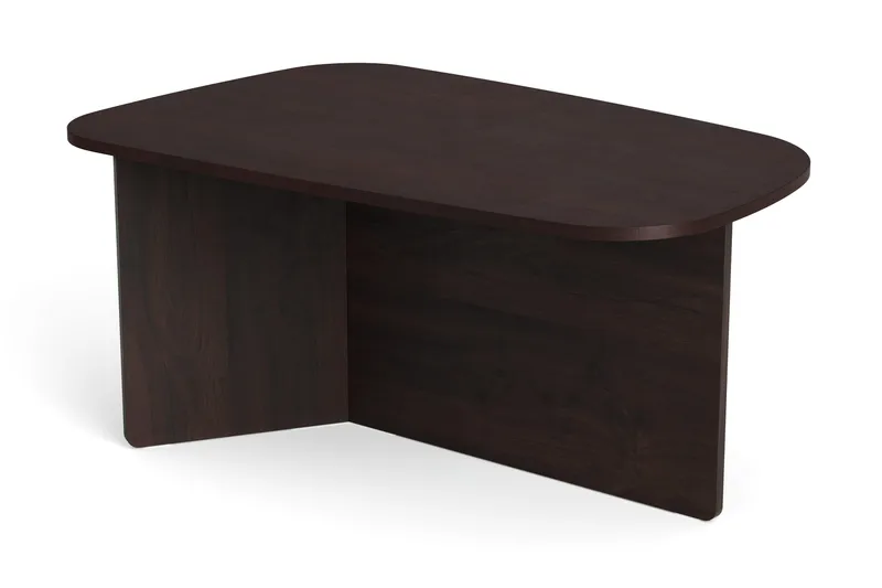 Vento sofabord 90x60 cm ovalt i træ, Røget eg