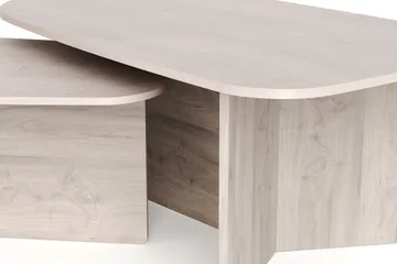 Vento sofabordssæt 120x70 cm + 90x60 cm - Hvidlaseret eg - Møbler - Borde - Sofabord