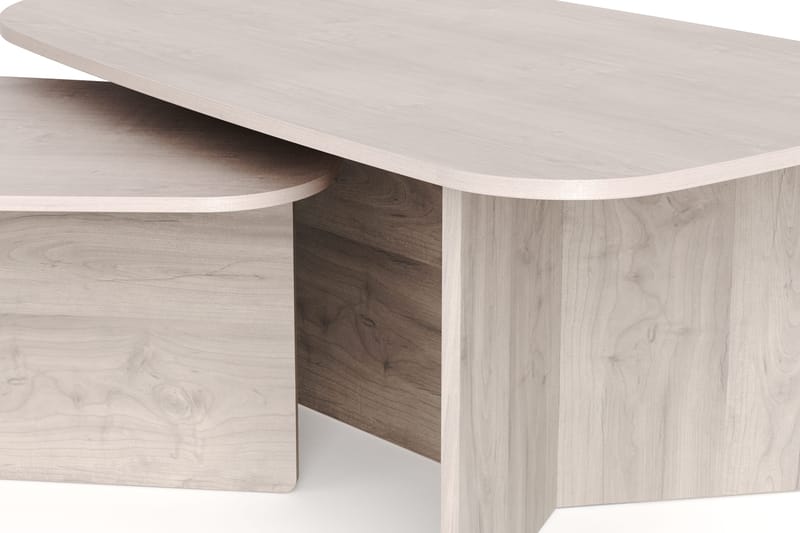 Vento sofabordssæt 120x70 cm + 90x60 cm - Hvidlaseret eg - Møbler - Borde - Sofabord