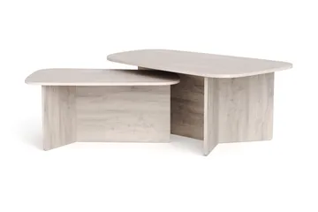 Vento sofabordssæt 120x70 cm + 90x60 cm - Hvidlaseret eg - Møbler - Borde - Sofabord