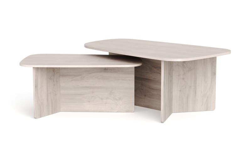 Vento sofabordssæt 120x70 cm + 90x60 cm - Hvidlaseret eg - Møbler - Borde - Sofabord