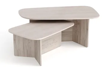 Vento sofabordssæt 120x70 cm + 90x60 cm - Hvidlaseret eg - Møbler - Borde - Sofabord