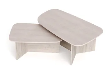 Vento sofabordssæt 120x70 cm + 90x60 cm - Hvidlaseret eg - Møbler - Borde - Sofabord