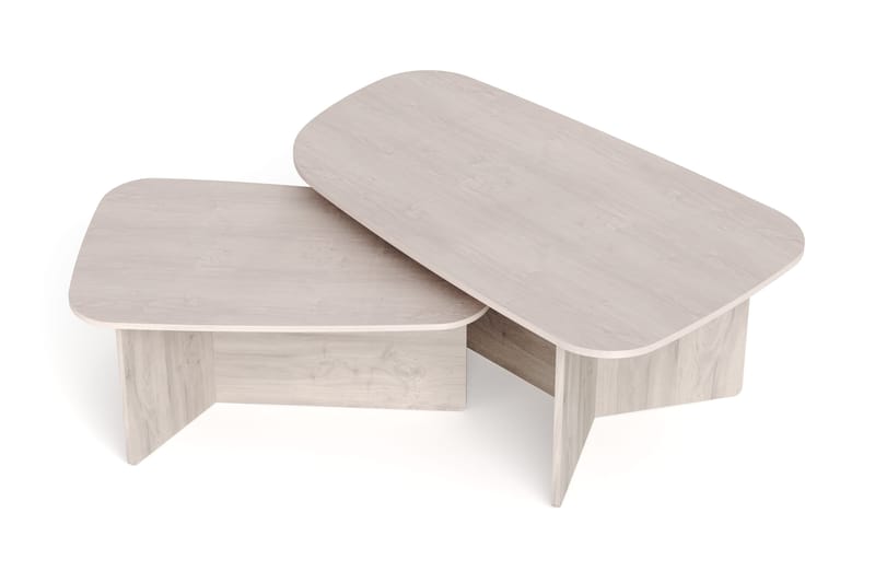 Vento sofabordssæt 120x70 cm + 90x60 cm - Hvidlaseret eg - Møbler - Borde - Sofabord
