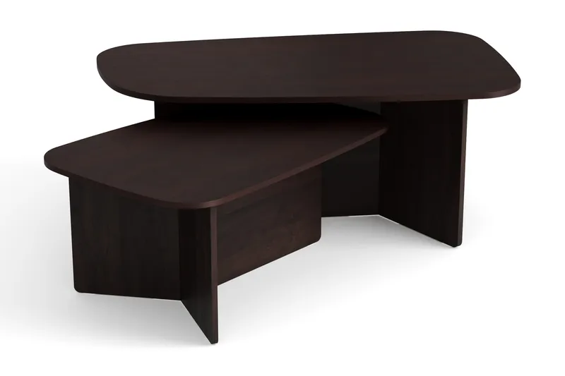 Vento sofabordssæt 120x70 cm + 90x60 cm - Røget eg - Møbler - Borde - Sofabord