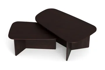 Vento sofabordssæt 120x70 cm + 90x60 cm - Røget eg - Møbler - Borde - Sofabord