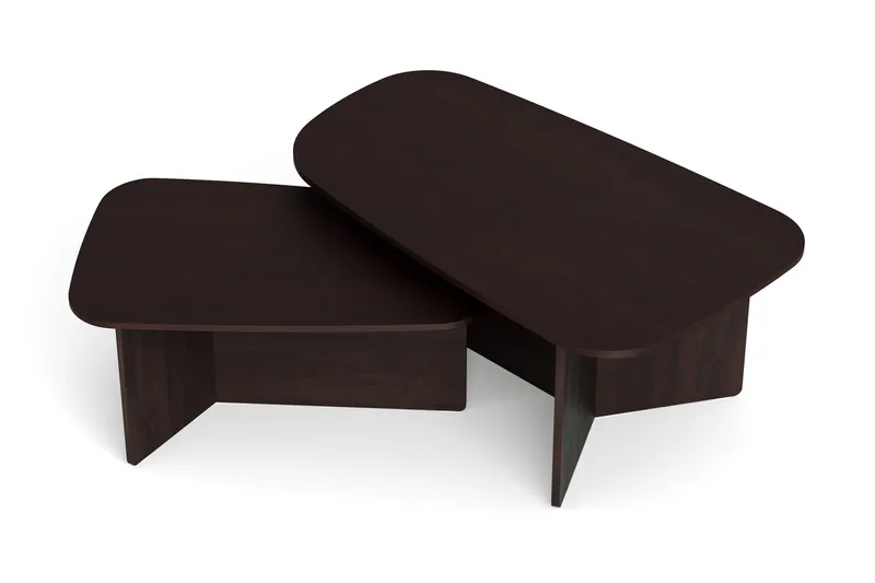 Vento sofabordssæt 120x70 cm + 90x60 cm - Røget eg - Møbler - Borde - Sofabord