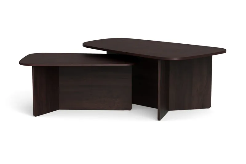 Vento sofabordssæt 120x70 cm + 90x60 cm - Røget eg - Møbler - Borde - Sofabord