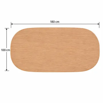 Vera Ovalt Spisebord 180x100 cm med Træ- og Egeudseende - Natur - Møbler - Borde - Spisebord og køkkenbord