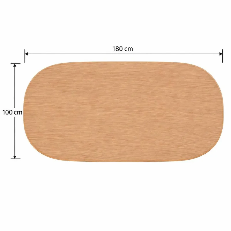 Vera Ovalt Spisebord 180x100 cm med Træ- og Egeudseende - Natur - Møbler - Borde - Spisebord og køkkenbord