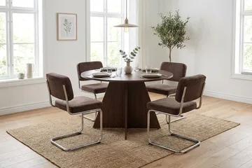 Vera rundt spisebord ø110 cm Finér - Valnød - Møbler - Borde - Spisebord og køkkenbord