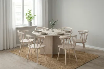 Vera rundt spisebord ø130 cm Finér - Hvidbejdset eg - Møbler - Borde - Spisebord og køkkenbord