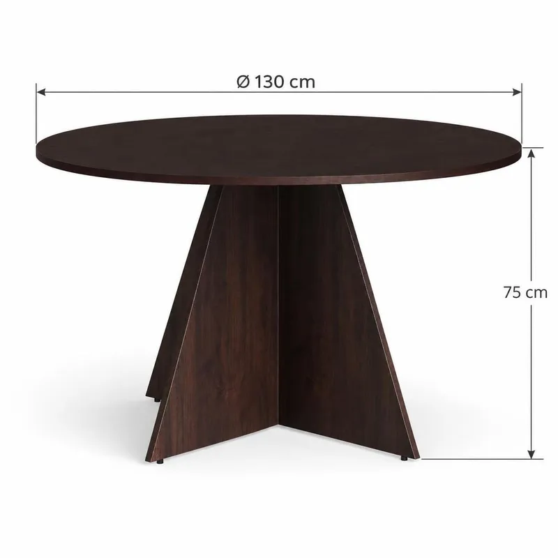 Vera Rundt Spisebord ø130 cm Finér - Røget eg - Møbler - Borde - Spisebord og køkkenbord