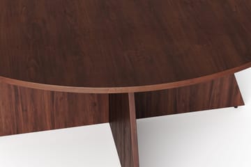 Vera Rundt Spisebord 150 cm med Træ- og Valnøddeudseende - Brun - Møbler - Borde - Spisebord og køkkenbord