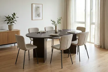 Vera Spisebord Oval 180x100 cm Finér - Røget eg - Møbler - Borde - Spisebord og køkkenbord
