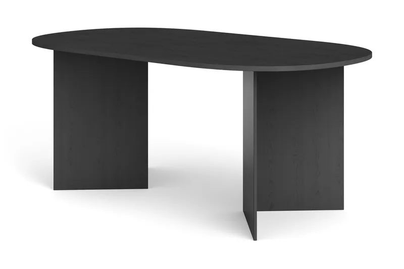 Vera Spisebord Oval 180x100 cm Finér, Sortbejdset eg