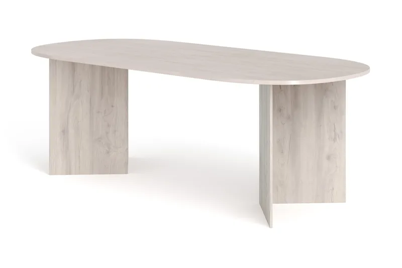 Vera Spisebord Oval 220x100 cm Finér, Hvidbejdset eg