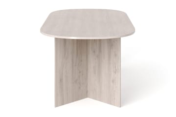 Vera Spisebord Oval 220x100 cm Finér - Hvidvasket - Møbler - Borde - Spisebord og køkkenbord