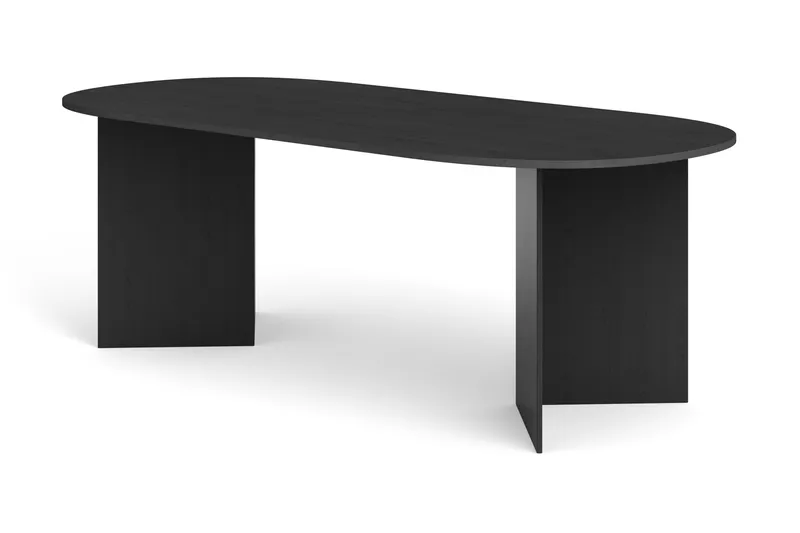 Vera Spisebord Oval 220x100 cm Finér, Sortbejdset eg