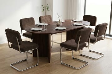 Vera Spisebord Oval 220x100 cm Finér - Valnød - Møbler - Borde - Spisebord og køkkenbord