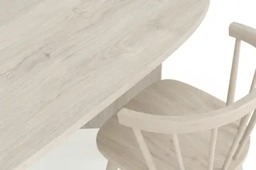 Vera spisegruppe rektangulær 180 cm hvidlaseret med 6 Tyrö spisestole - Hvidbejdset eg - Møbler - Borde - Spisebordssæt