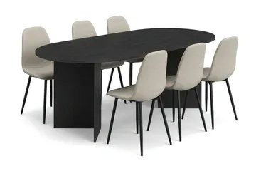 Beige/metalben sort - Sortbejdset eg