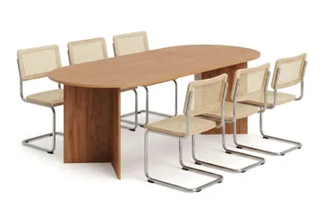 Vera spisegruppe rektangulær 220 cm eg med 6 Build spisebordsstole - Eg - Møbler - Borde - Spisebordssæt