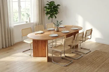 Vera spisegruppe rektangulær 220 cm eg med 6 Build spisebordsstole - Eg - Møbler - Borde - Spisebordssæt