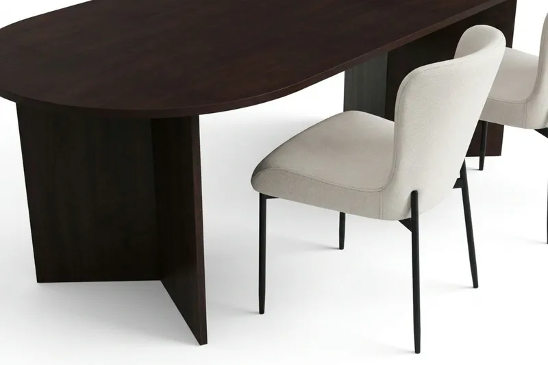 Vera spisegruppe rektangulær 220 cm røget eg med 6 Elsie spisestole - Røget eg/Beige - Møbler - Borde - Spisebordssæt