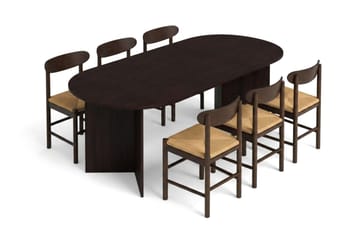 Vera spisegruppe rektangulær 220 cm røget eg med 6 Malte spisestole - Røget eg - Møbler - Borde - Spisebordssæt