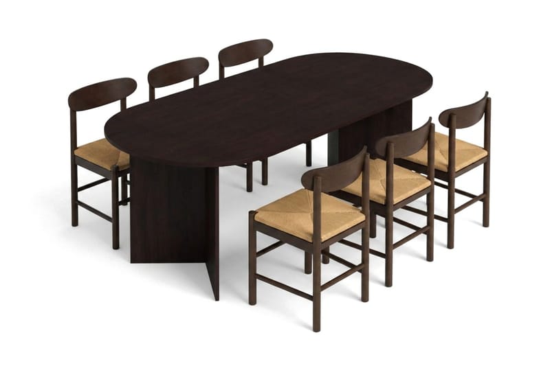 Vera spisegruppe rektangulær 220 cm røget eg med 6 Malte spisestole - Røget eg - Møbler - Borde - Spisebordssæt
