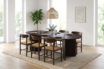 Vera spisegruppe rektangulær 220 cm røget eg med 6 Malte spisestole - Røget eg - Møbler - Borde - Spisebordssæt