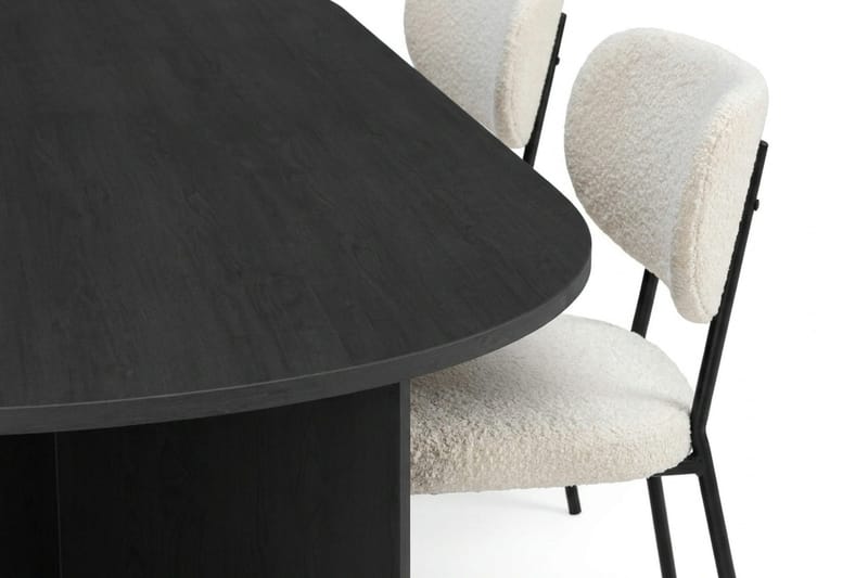 Vera spisegruppe rektangulær 220 cm sort med 6 Gemmiano spisebordsstole - Sortbejdset eg - Møbler - Borde - Spisebordssæt
