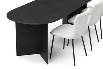 Vera spisegruppe rektangulær 220 cm sort med 6 Katy spisebordsstole - Sortbejdset eg - Møbler - Borde - Spisebordssæt