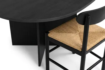 Vera spisegruppe rektangulær 220 cm sort med 6 Malte spisestole - Sortbejdset eg - Møbler - Borde - Spisebordssæt