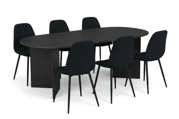 220 cm - Sortbejdset eg