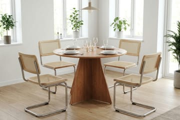 Vera spisegruppe rund 110 cm eg med 4 Build spisestole - Eg - Møbler - Borde - Spisebordssæt