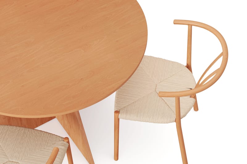 Vera spisegruppe rund 110 cm eg med 4 Elysia spisebordsstole - Eg - Møbler - Borde - Spisebordssæt