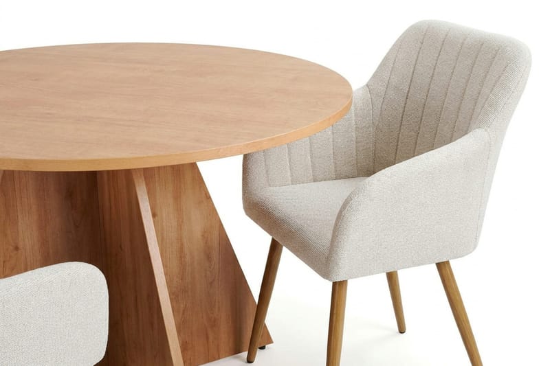 Vera spisegruppe rund 110 cm eg med 4 Filippa spisestole - Eg - Møbler - Borde - Spisebordssæt