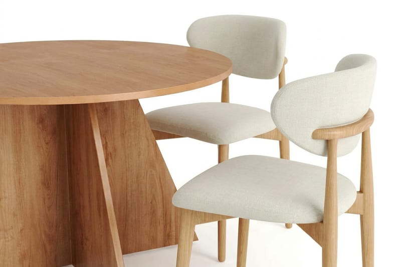 Vera spisegruppe rund 110 cm eg med 4 Molly spisestole - Eg - Møbler - Borde - Spisebordssæt