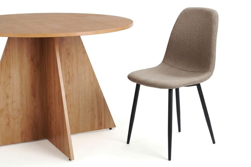 Vera spisegruppe rund 110 cm eg med 4 Nibe spisebordsstole - Eg - Møbler - Borde - Spisebordssæt