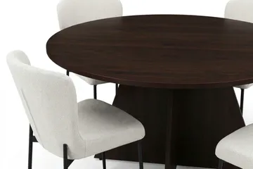 Vera spisegruppe rund 110 cm røget eg med 4 Elsie spisestole - Røget eg - Møbler - Borde - Spisebordssæt