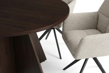 Vera spisegruppe rund 110 cm røget eg med 4 Torsby spisebordsstole - Røget eg - Møbler - Borde - Spisebordssæt