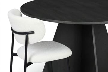 Vera spisegruppe rund 110 cm sort med 4 Lucy spisebordsstole - Sortbejdset eg - Møbler - Borde - Spisebordssæt