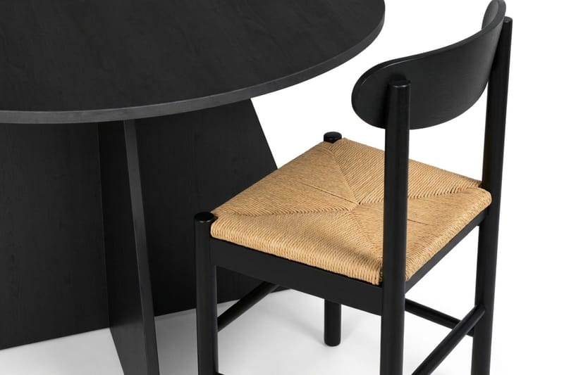 Vera spisegruppe rund 110 cm sort med 4 Malte spisestole - Møbler - Borde - Spisebordssæt